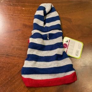 Lookin Good Gray & Blue Stripe Sweater Small NWT